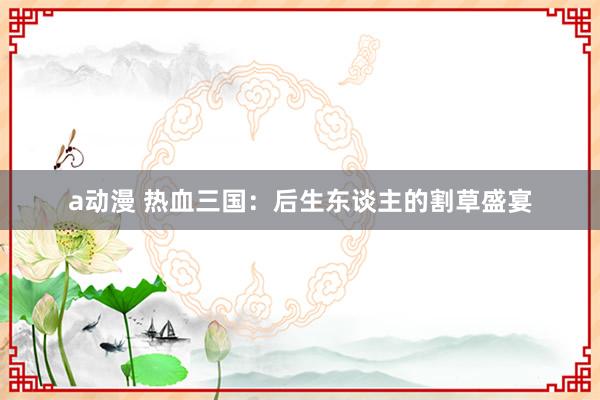 a动漫 热血三国：后生东谈主的割草盛宴