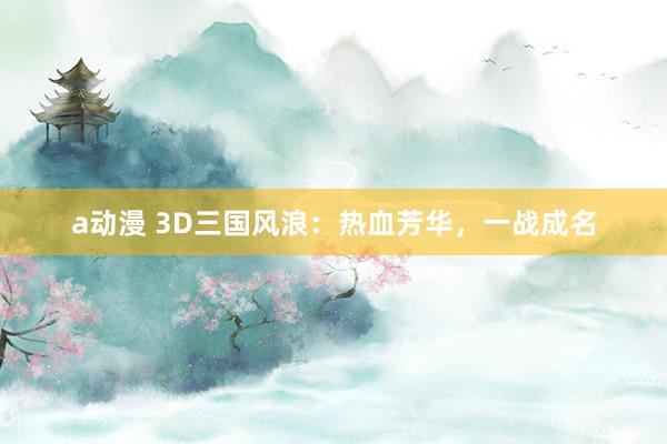 a动漫 3D三国风浪：热血芳华，一战成名
