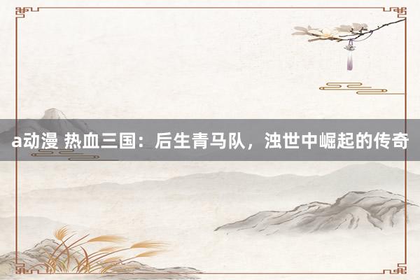 a动漫 热血三国：后生青马队，浊世中崛起的传奇