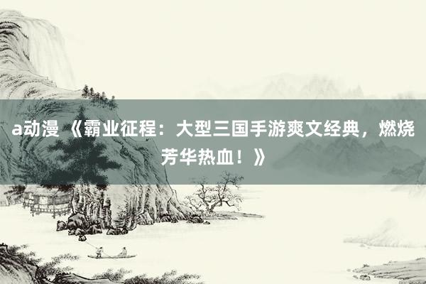 a动漫 《霸业征程：大型三国手游爽文经典，燃烧芳华热血！》
