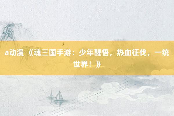 a动漫 《魂三国手游：少年醒悟，热血征伐，一统世界！》