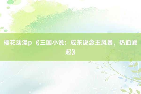 樱花动漫p 《三国小说：成东说念主风暴，热血崛起》