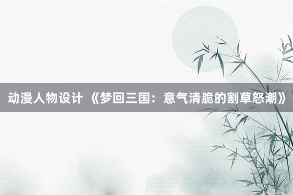 动漫人物设计 《梦回三国：意气清脆的割草怒潮》